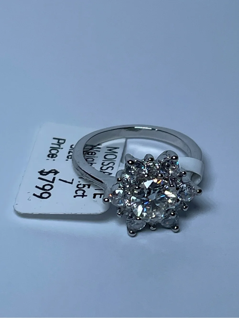 Moissanite 1.5 carats size 7 gorgeous ring originally $799